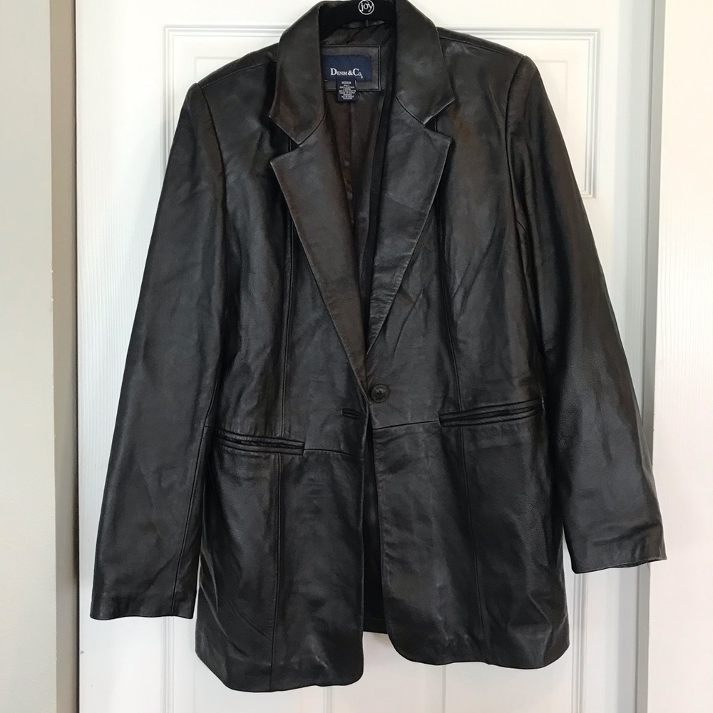 Denim & Co Black Leather Jacket